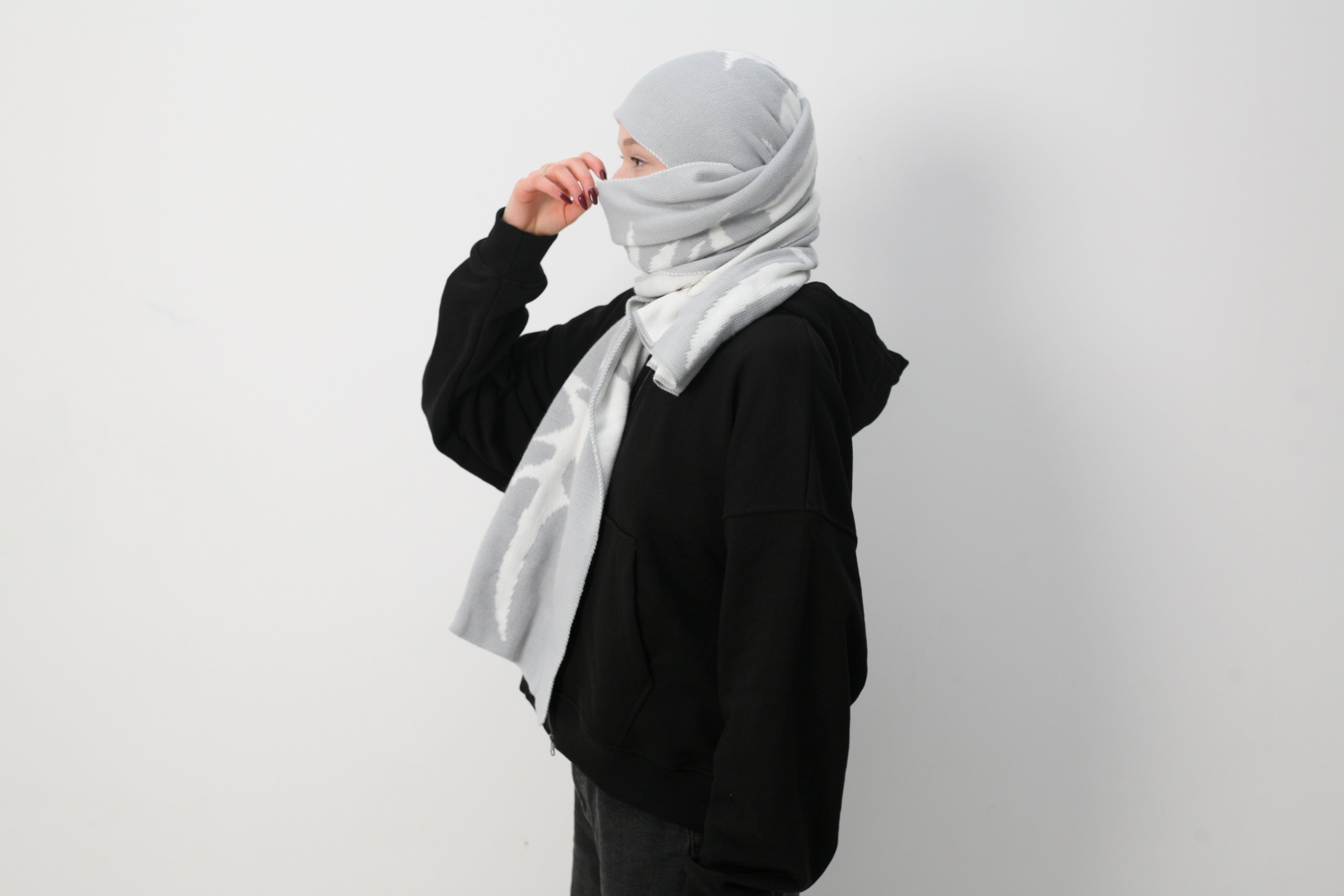 Oversized Scarf TRB grey