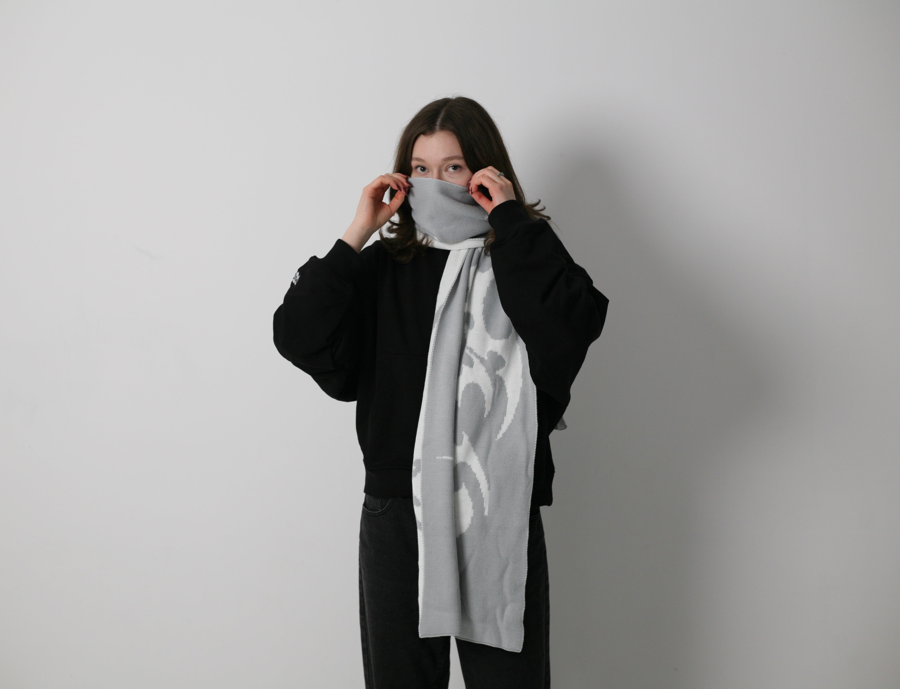 Oversized Scarf TRB grey
